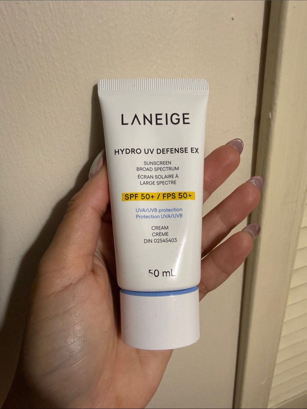 LANEIGE Hydro UV Defense EX Sunscreen Cream - White with Blue Accent